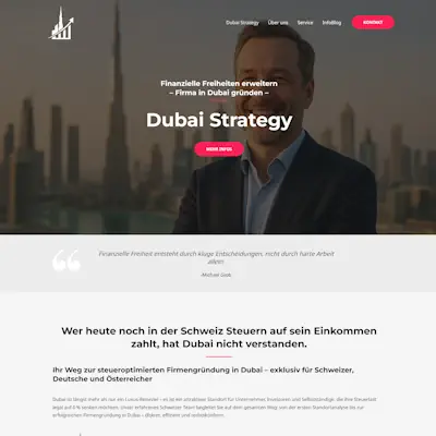 Screenshot der Webseite von Dubai Strategie.