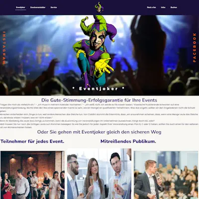 Screenshot der Eventagentur an der Costa Blanca.
