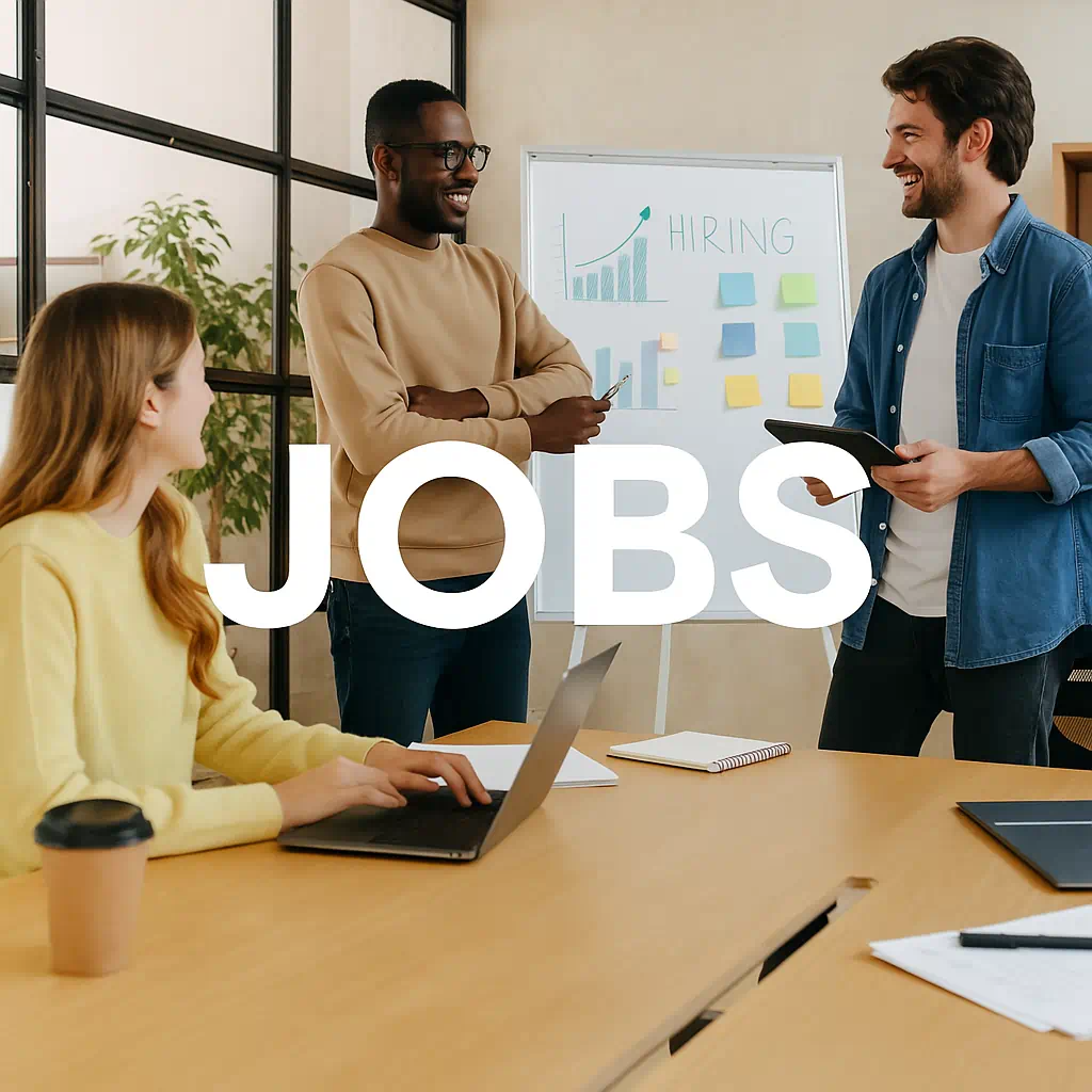 Modernes Team arbeitet in einem hellen Büro in Torrevieja – Jobs in Webagentur für Webdesign, SEO und Social Media.